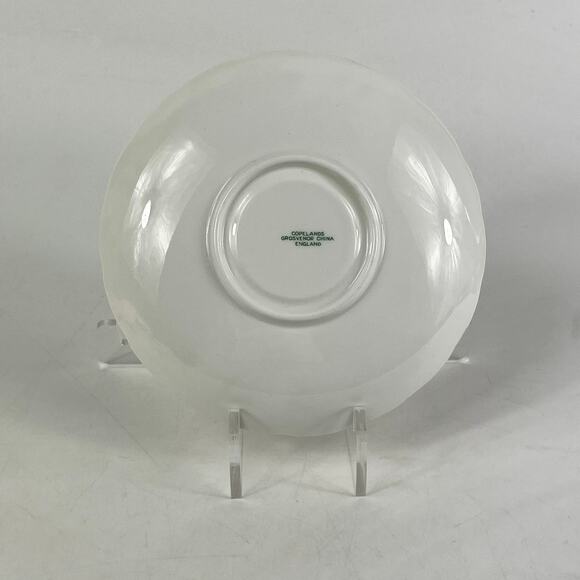 Copelands Grosvenor China England Teacup Saucer Set Purple Floral Gold Trim - Picture 12 of 15